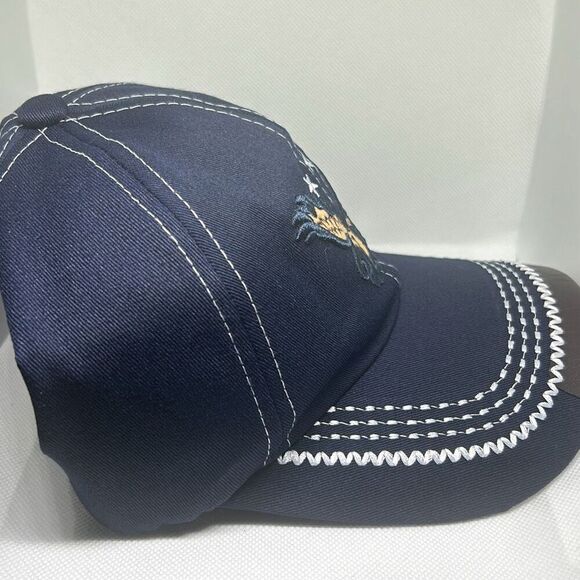 🦅 Navy Blue Baseball Cap – Eagle Embroidery with Stars & Contrast Stitching 🦅 - Picture 3 of 4